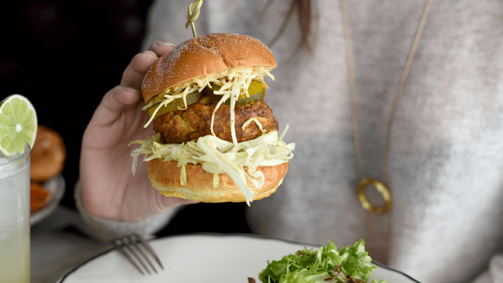 Crab cake sandwich at Loch Bar Boca